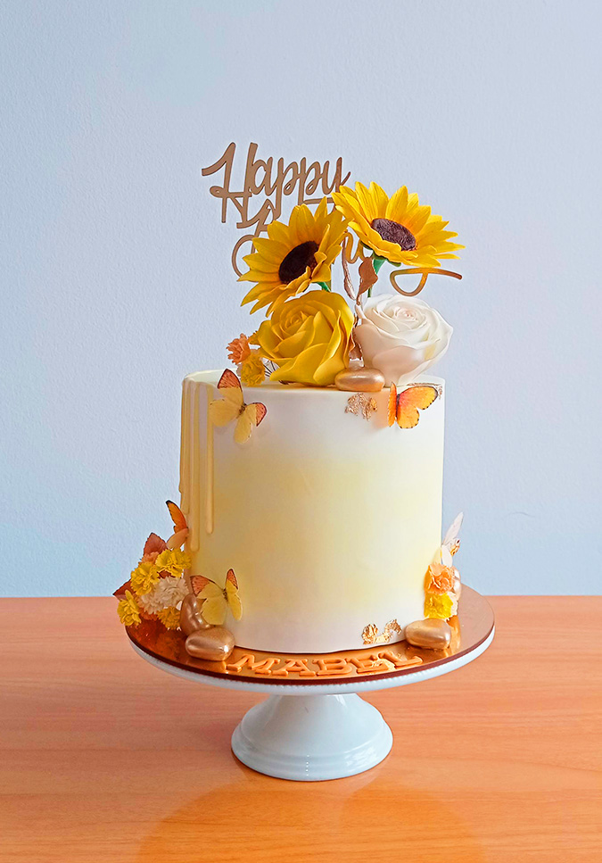 Cake Rosas y Girasoles - Crea tu Torta